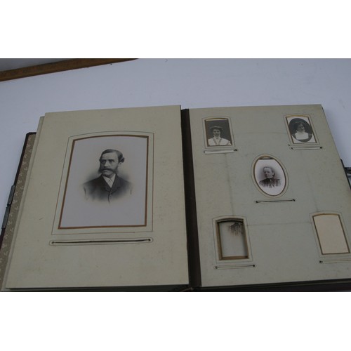 45 - Victorian photograph album with CDV and cabinet photographs