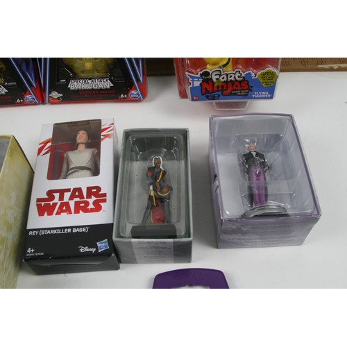 50 - Selection of boxed diecast figures from Marvel, DC, Bakugan and Fart Ninjas