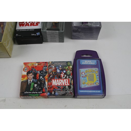 50 - Selection of boxed diecast figures from Marvel, DC, Bakugan and Fart Ninjas