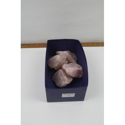 54 - Selection of unpolished rose quartz crystal rocks