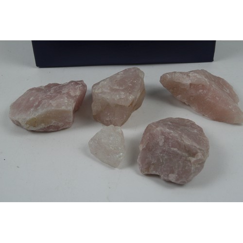 54 - Selection of unpolished rose quartz crystal rocks