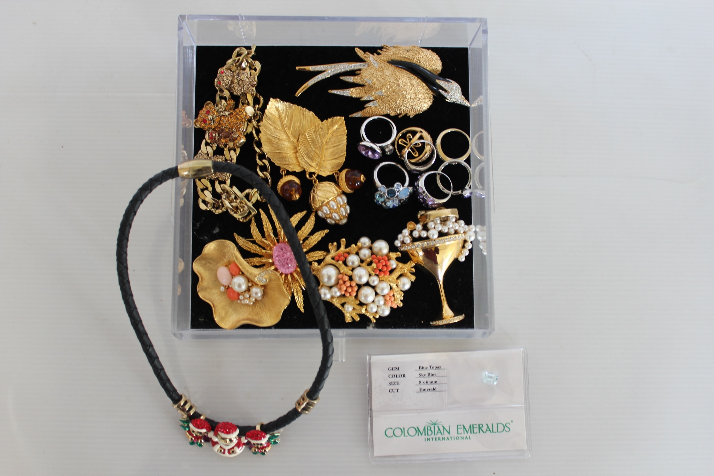Collection of costume jewellery including Butler & Wilson teddy bear ...