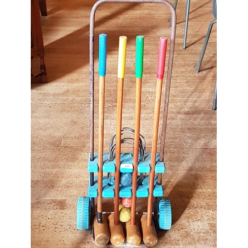 55 - LAWN GREEN CROQUET SET (Complete)