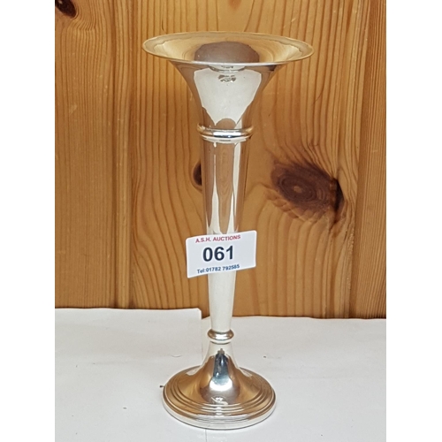 61 - SILVER TRUMPET VASE (Hallmarked Birmingham)