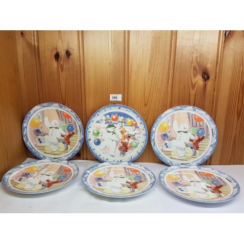 396 - COALPORT CHINA 20cm Dia PLATES (6) From The SNOWMAN COLLECTION