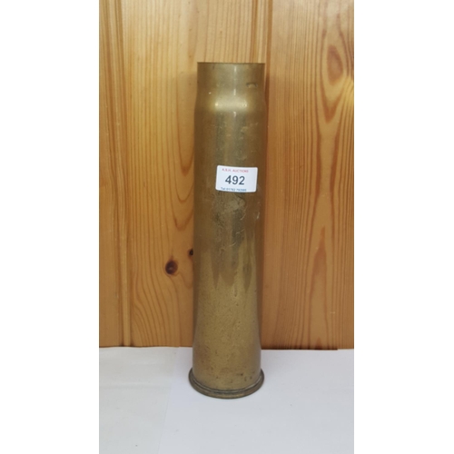 492 - WWI SHELL CASE