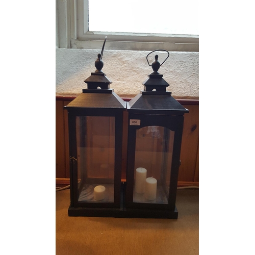 50 - LARGE CANDLE LAMPS (2)