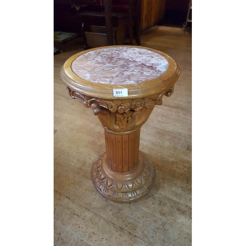 51 - MARBLE TOP ORNATE STAND