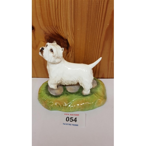 54 - ROYAL STRATFORD Hand-painted MODEL OF A WESTHIGHLAND TERRIER On BASE