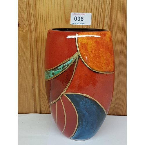 36 - ANITA HARRIS ART POTTERY OVAL DECO VASE