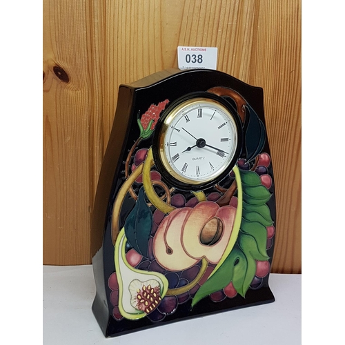 38 - MOORCROFT Extra Large MANTLE CLOCK IN THE 