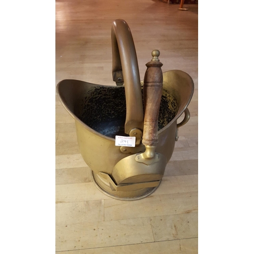 241 - BRASS HEAVY COAL BUCKET With SHOVEL   (Old)