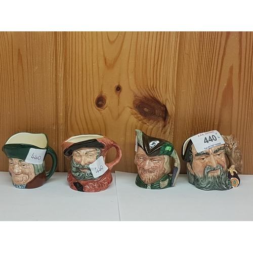 440 - ROYAL DOULTON Miniature CHARACTER JUGS (4) 