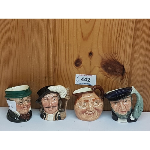 442 - ROYAL DOULTON Miniature CHARACTER JUGS (4) 