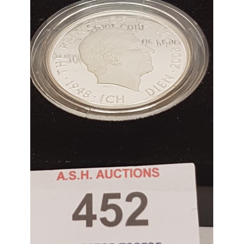 452 - SILVER 1oz PROOF COIN To CELEBRATE HRH PRINCE CHARLES 60th BIRTHDAY (Cased And Certificate)