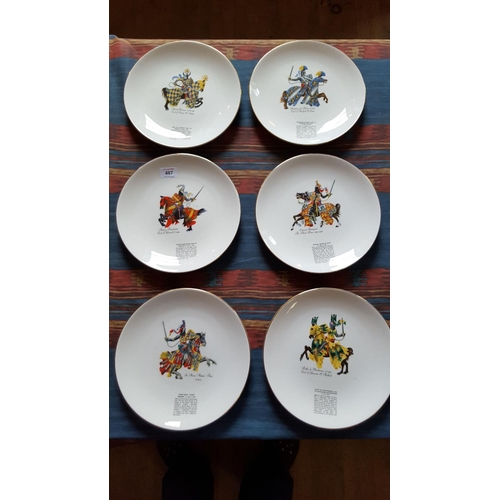 487 - ARMORIAL CHINA PLAQUES (Set Of 6)