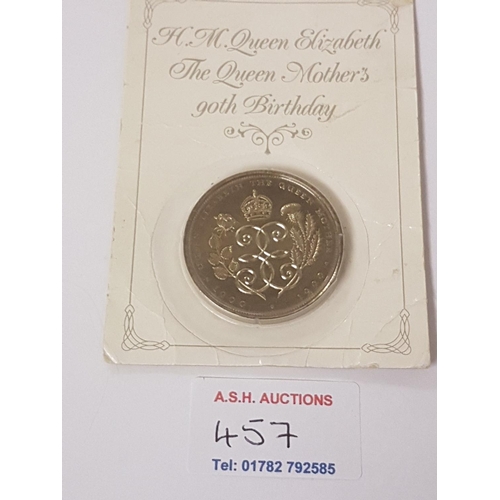 457 - FIVE POUND COIN 