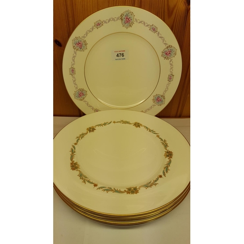 476 - COALPORT ASSORTED DINNER PLATES (6)