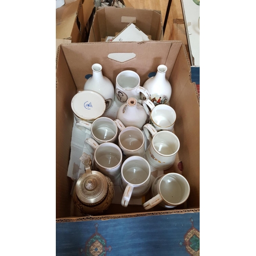 483 - BOX CONTAINING TANKARDS Etc