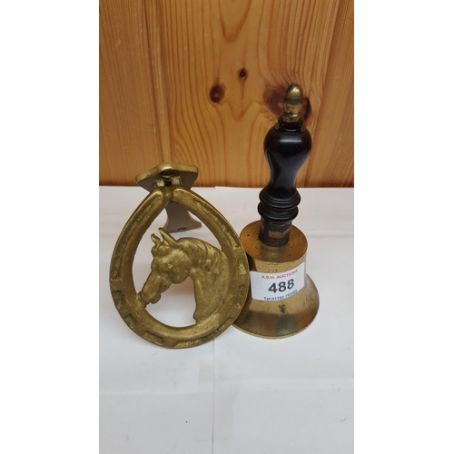 488 - BRASS DOOR KNOCKER & BELL