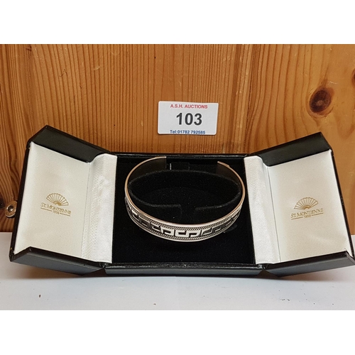 103 - SOLID SILVER ART DECO BANGLE (Fully Hallmarked)