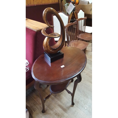 119 - MAHOGANY HALL TABLE Plus CONTEMPORARY Large ORNAMENT