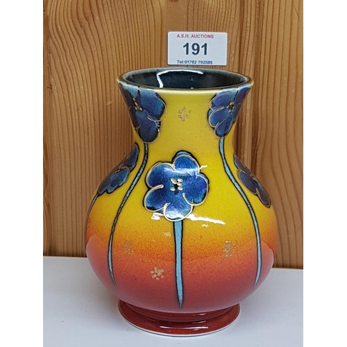 191 - ANITA HARRIS ART POTTERY 14cm BLUE POPPY VASE