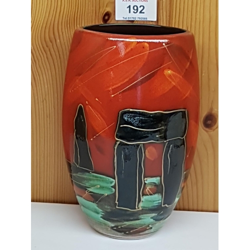 192 - ANITA HARRIS ART POTTERY 19cm STONEHENGE VASE Signed