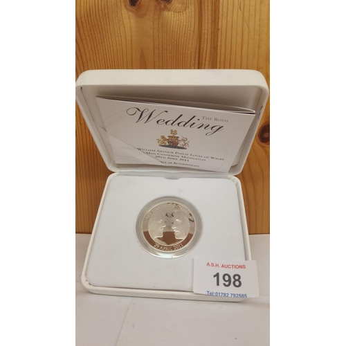 198 - STERLING SILVER COMMEMORATIVE 1 Ounce COIN (Original Box & Certificate)