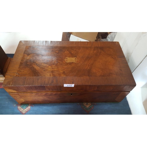 214 - MAHOGANY WRITING SLOPE With SECRET DRAWERS