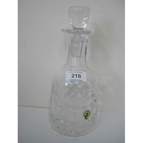 216 - WATERFORD CRYSTAL COMMEMORATIVE DECANTER