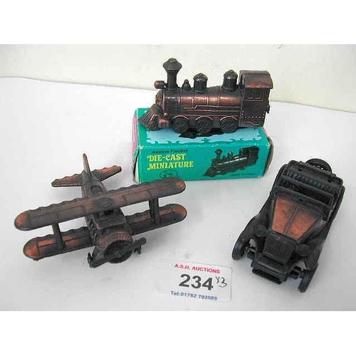 234 - DIE CAST NOVELTY DESK TOP PENCIL SHARPENERS  (3)