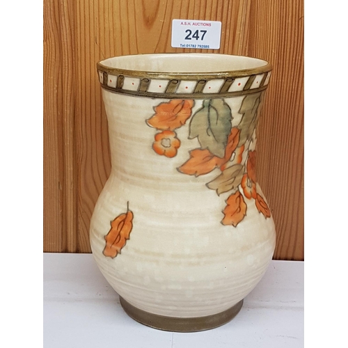 247 - CROWN DUCAL TUBELINED VASE Designed And Signed By Charlotte Rhead