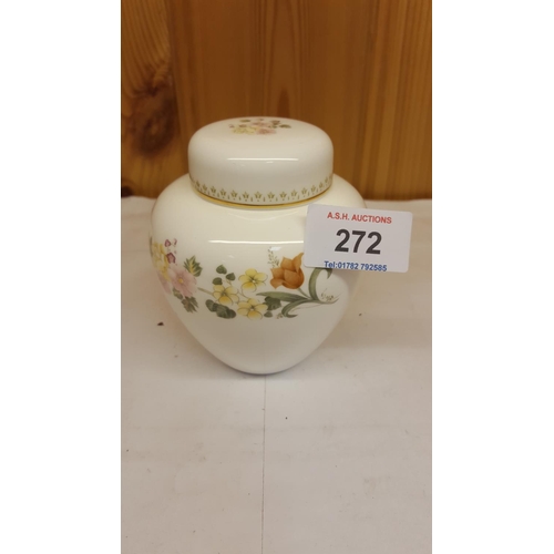 272 - WEDGWOOD CHINA GINGER JAR IN THE MIRABELLE DESIGN