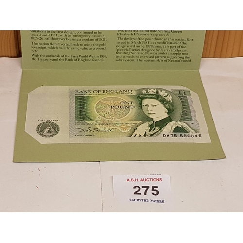 275 - ENGLISH ONE POUND NOTE CELEBRATION PACK