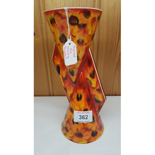 362 - ANITA HARRIS TWIN DONICAL VASE IN THE FIREBALL DESIGN Produced For The Open Day And Signed By Antiqu... 