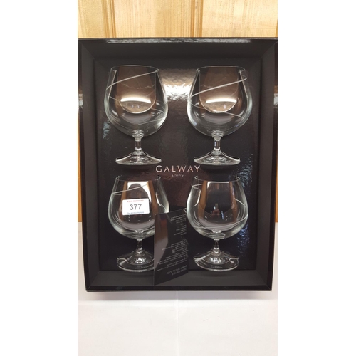 377 - GALWAY GLASS (Boxed Set Of Four) BRANDY GLASSES