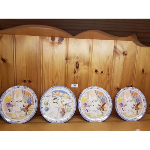 388 - COALPORT CHINA 20cm Dia PLATES (4) From The SNOWMAN COLLECTION