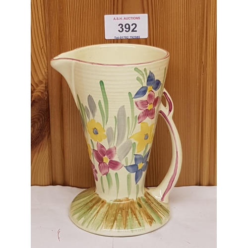 392 - WOOD & Sons ? ART DECO Hand Painted JUG c1940s