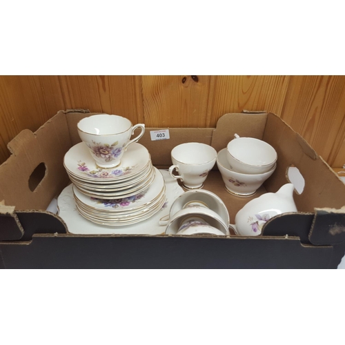 403 - CHINA 21 Piece TEASET IN THE DELPHINE DESIGN