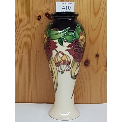 410 - MOORCROFT 21cm BALLOON VASE IN THE ANNA LILY DESIGN By Designer Nicola Slaney