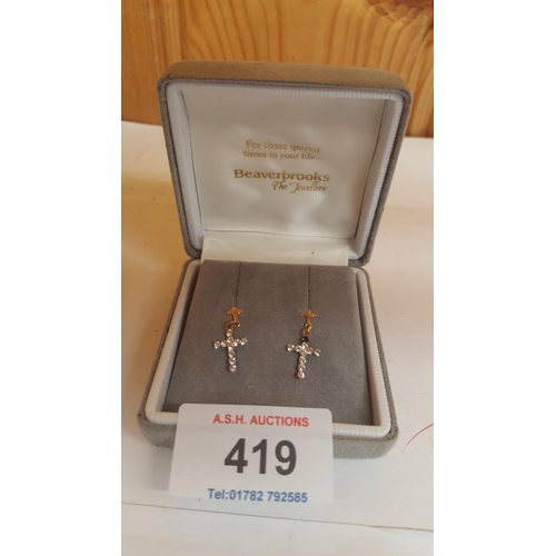 419 - 9ct GOLD EARRINGS