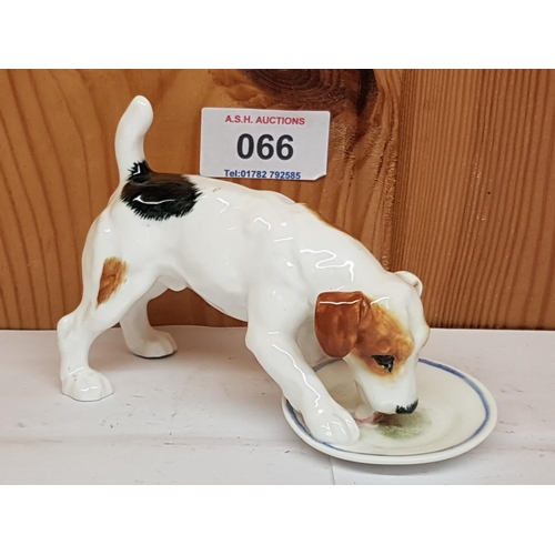 66 - ROYAL DOULTON  MODEL OF A DOG DRINKING FROM A PLATE HN 1158 (Model No 963) 1937/85 (Designer Unknown... 