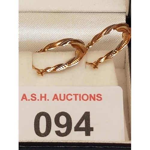 94 - 9ct GOLD HOOP EARRINGS