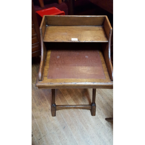 100 - OAK CAMPAIGN WRITING DESK TABLE