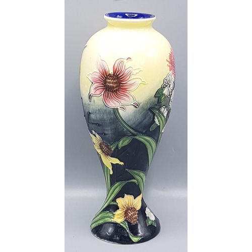 130A - OLD TUPTON WARE Large 30cm TUBELINED BALLOON VASE (1121) IN THE SUMMER BOUQUET DESIGN