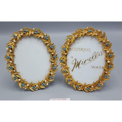 268 - GOLD COLOURED LEAF HOTO FRAMES (2)