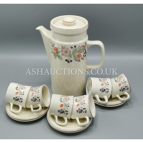 281 - WEDGWOOD CHINA COFFEE SET IN THE ROSEBERRY DESIGN