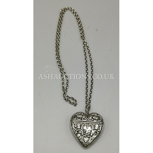 300 - PRESENTED AS A SILVER (925) HEART SHAPED PILL BOX PENDANT On CHAIN