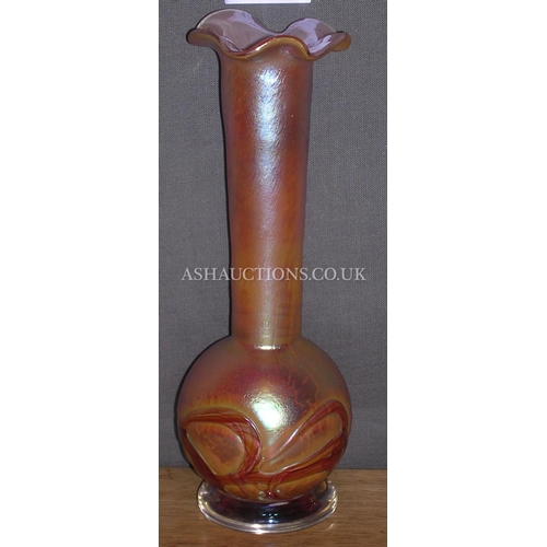 313 - ISLE OF WIGHT GLASS LONG NECK VASE (Please Note This Lot Will NOT Be POSTED!!! ,Pick Up ONLY !!!!!)